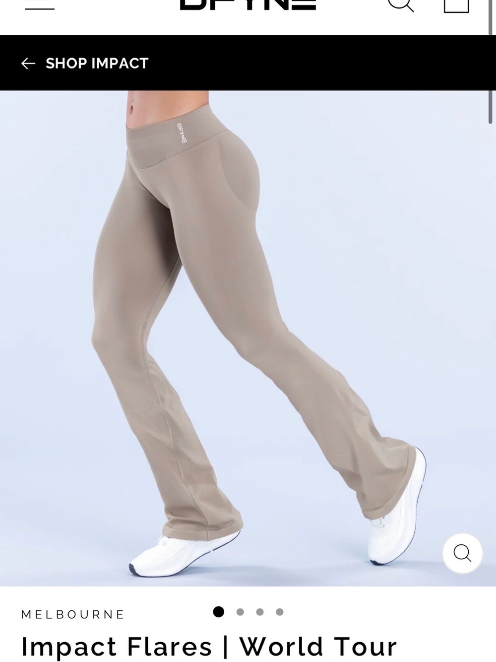 DFYNE Impact Flares — Taupe Flare Leggings